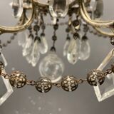 Antique Italian Silver Crystal Chandelier, 1940s