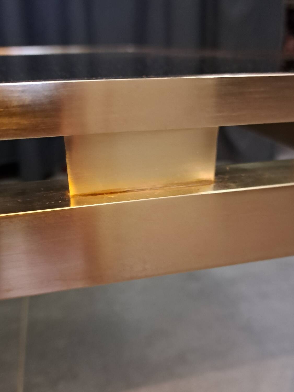 Guy Lefevre brass and glass coffee table