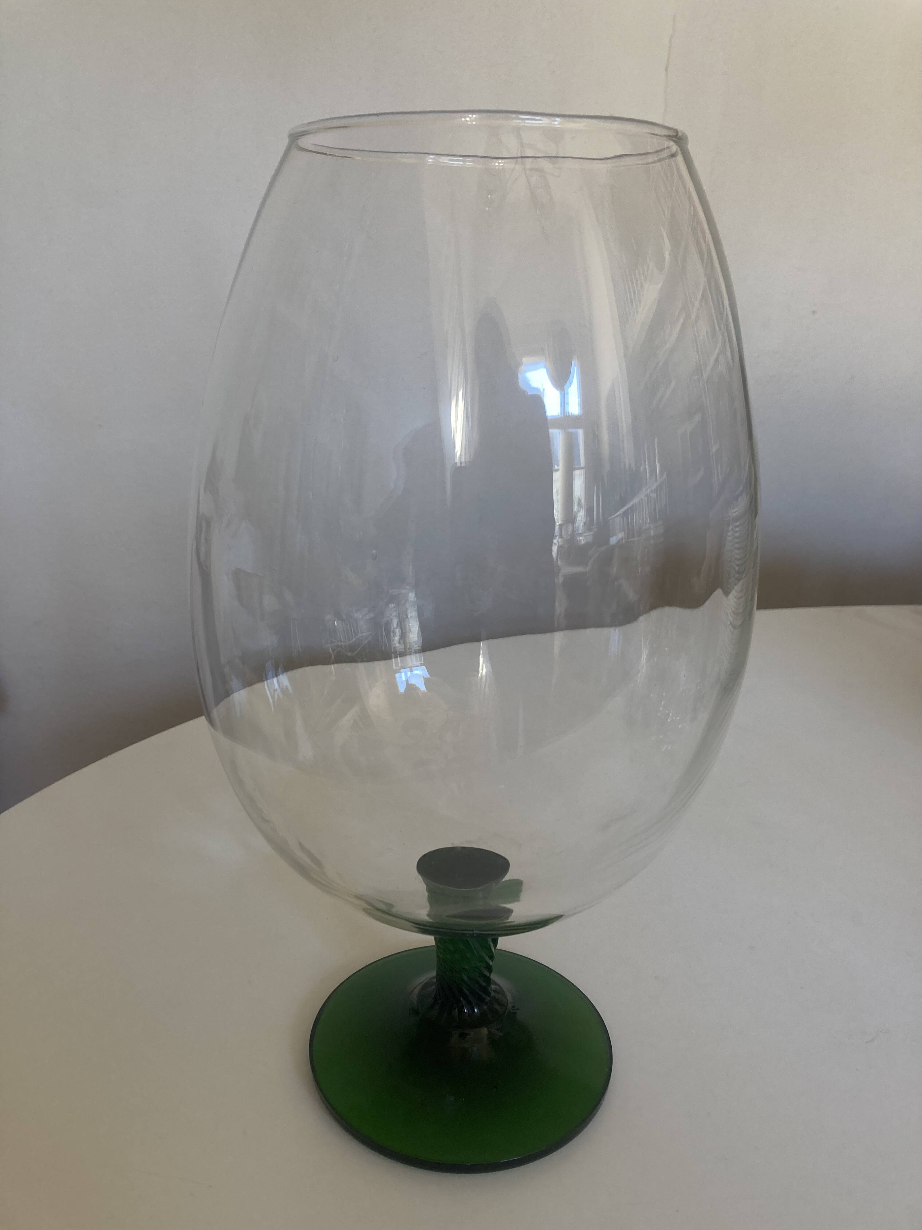 XXXL blown glass vase from Empoli 1960