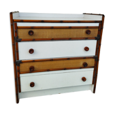 Rattan and bamboo chest of drawers, vintage