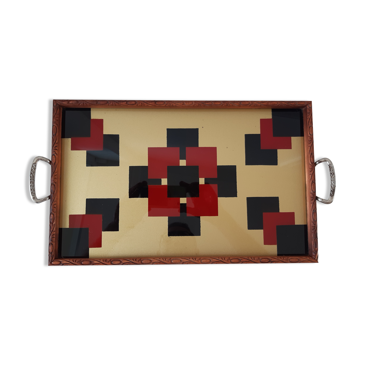 Art deco tray with geometric patterns 30s