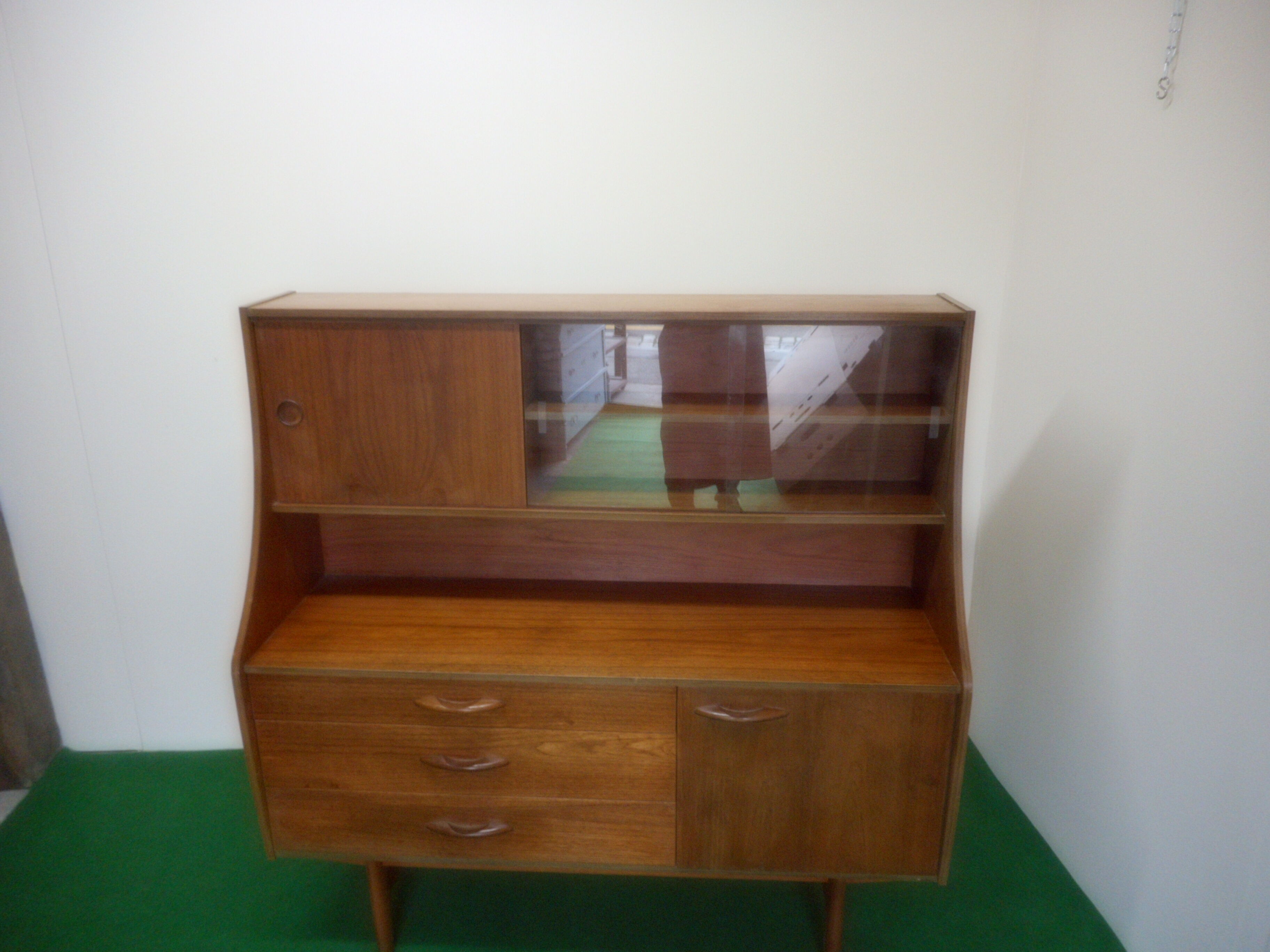 Glazed teak vintage buffet