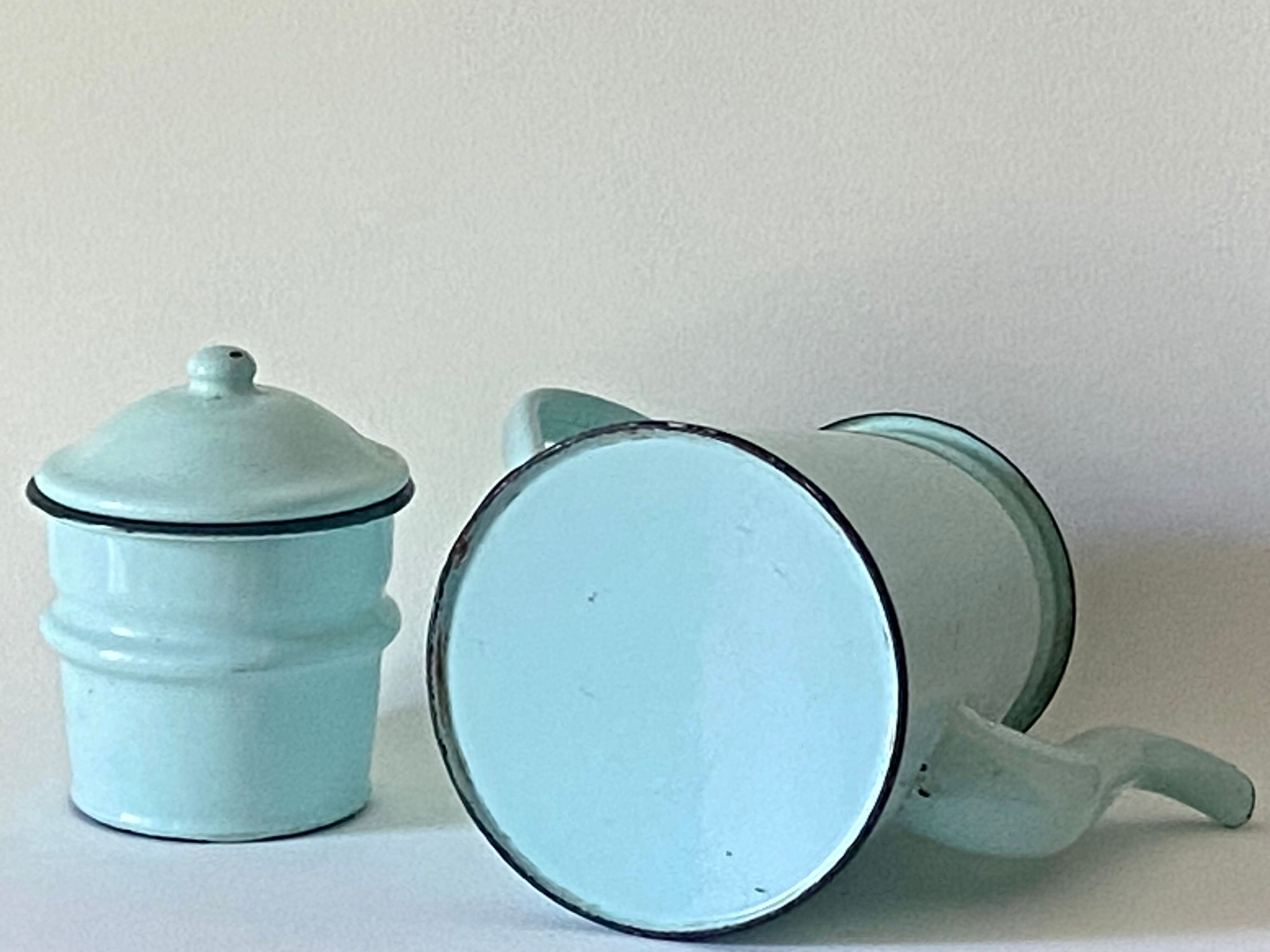 Mint enamelled sheet metal coffee maker