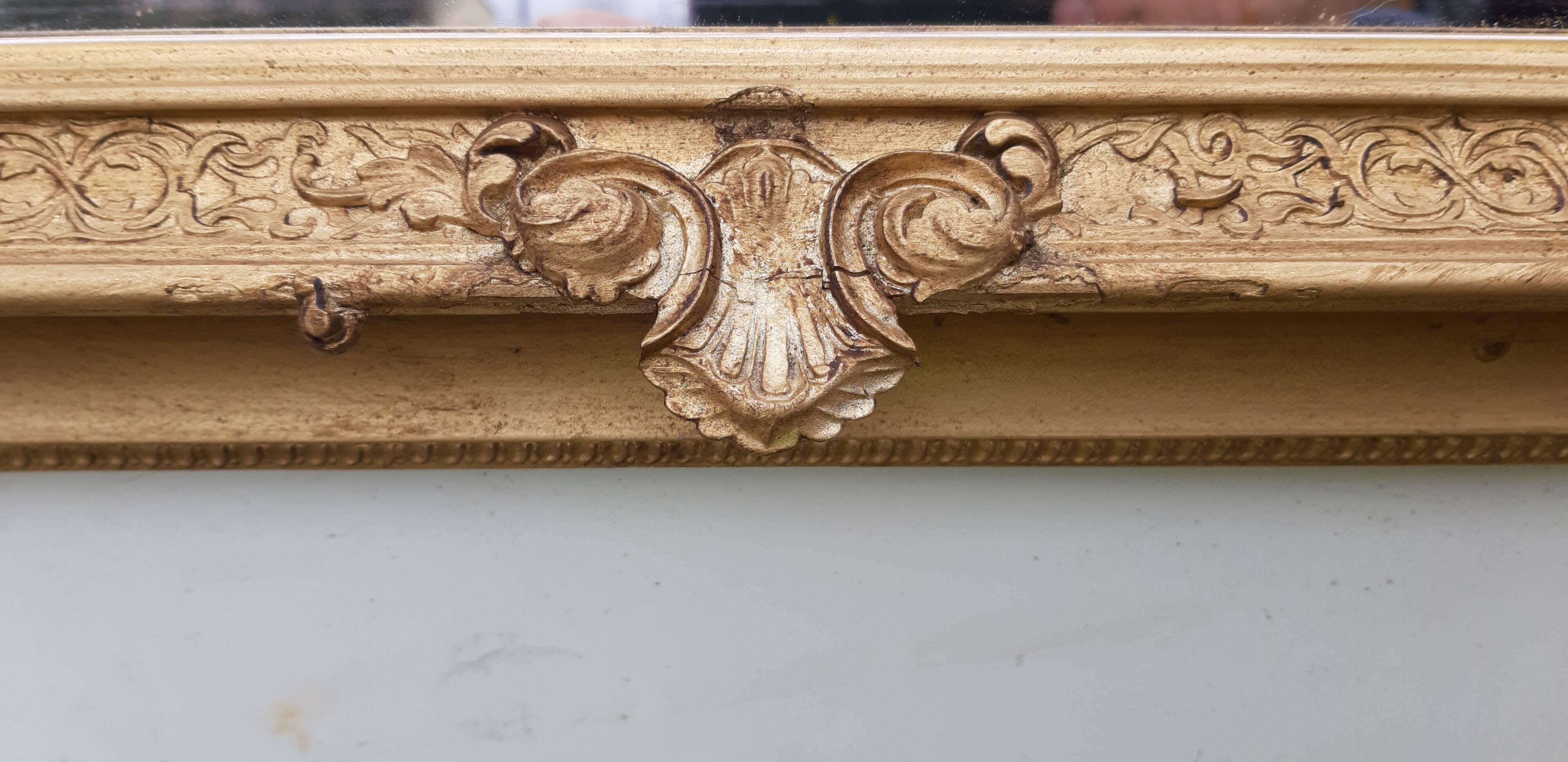 Mirror wood and stuk gilded 19th 94x60cm