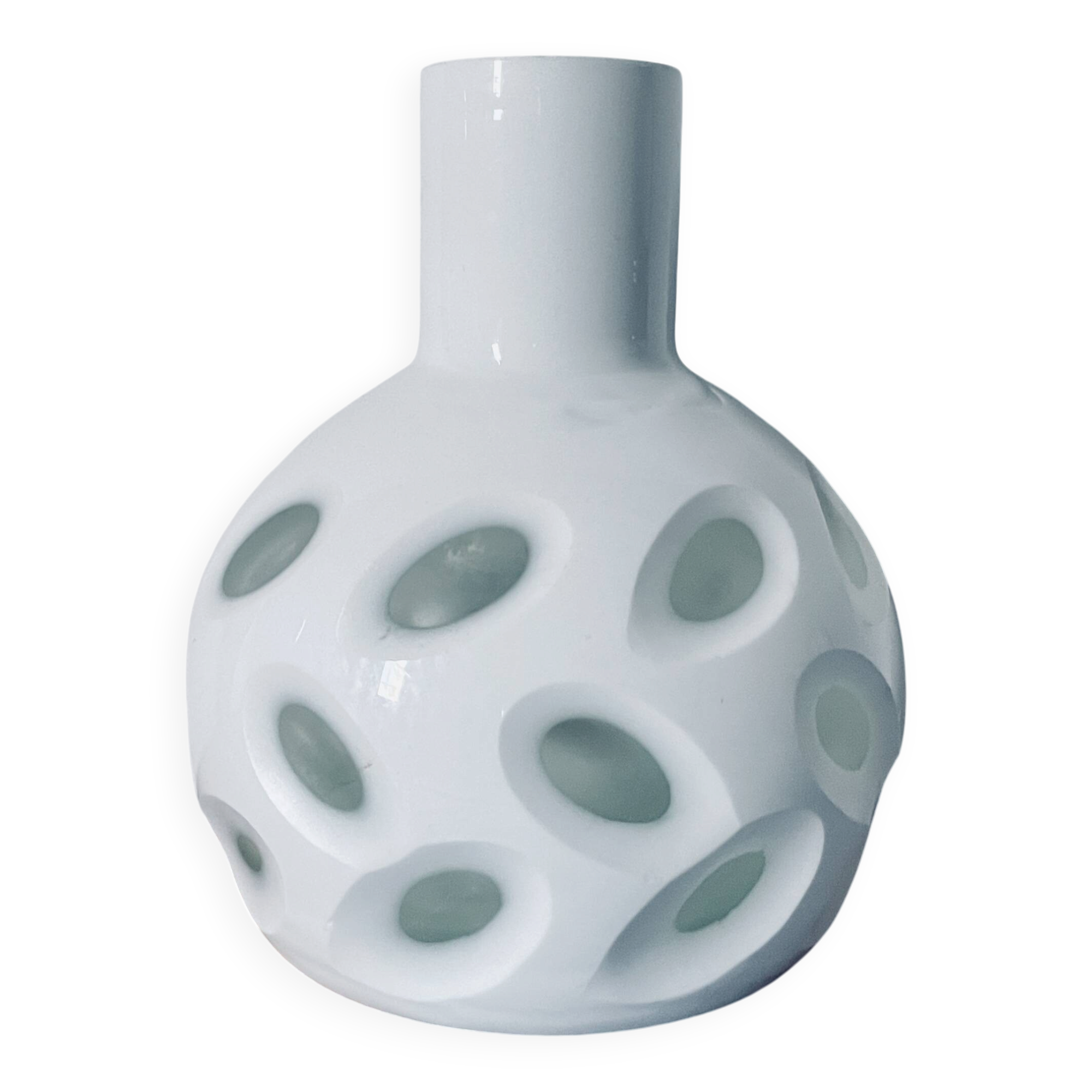 Thick glass paste vase