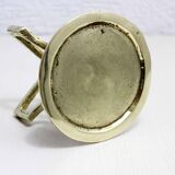 Brutalist brass candle holder