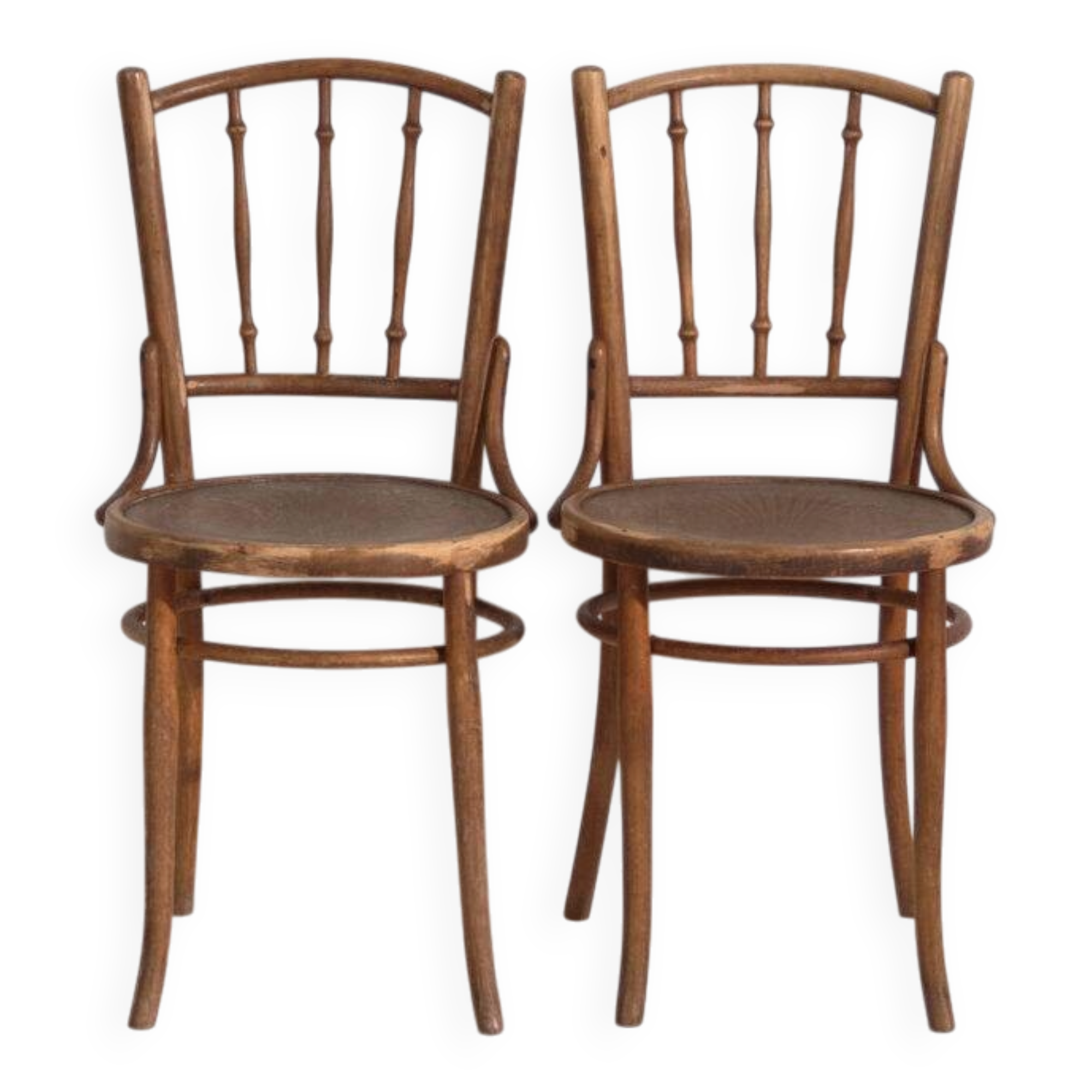Paire de chaises style Thonet en bois courbé à barreaux tournés – Europe centrale, vers 1920
