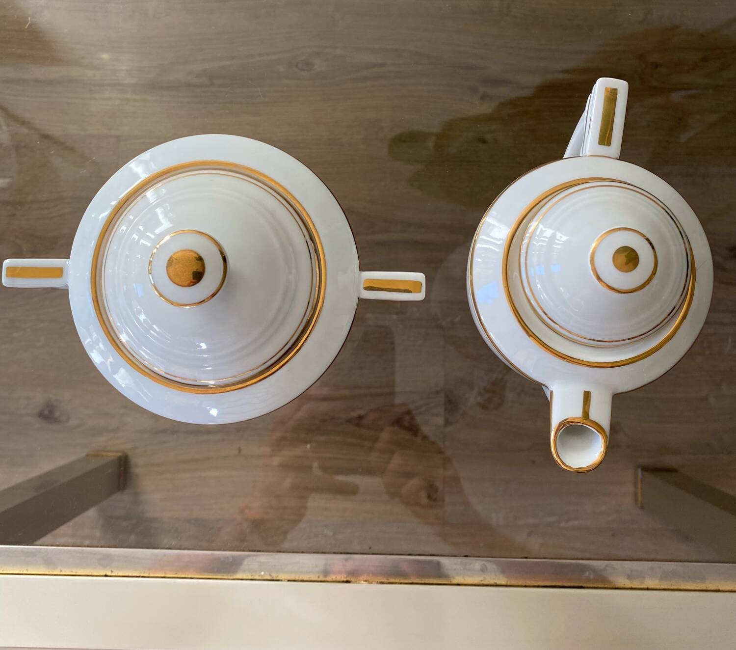 Sugar bowl and milk jug in Pallas Limoge porcelain