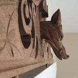 Large natural wood pediment