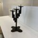 Brutalist Iron Textured Hand Forged Candleholder, Mid-century Modern, 1960s