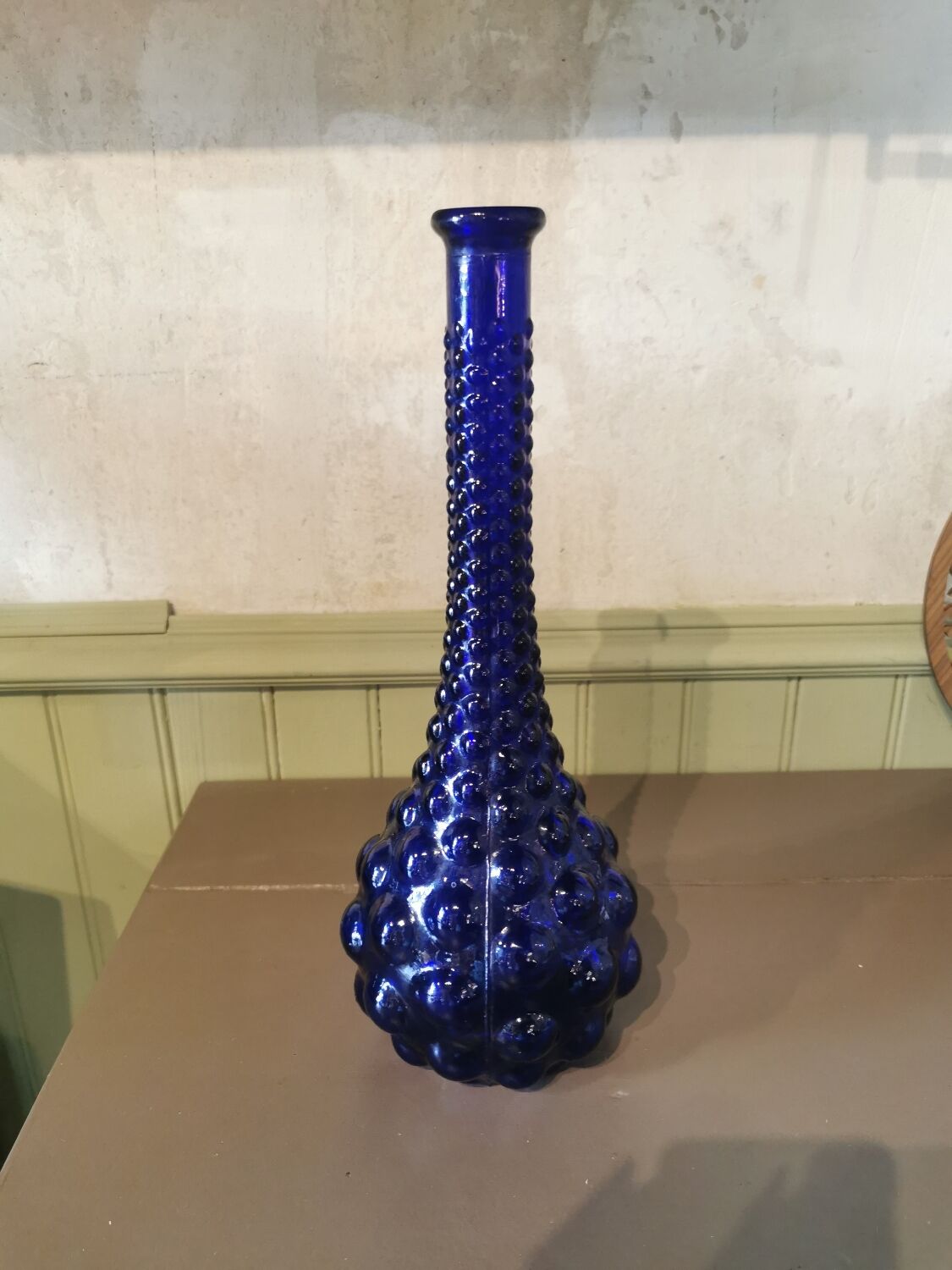 Midnight blue vintage bubble carafe