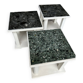 Set of 3 servers/canape ends/marble displays