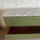 Louis XVI style olive green commode with marble.