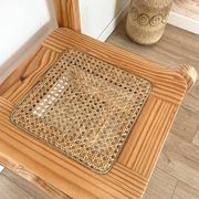 Ensemble de 4 chaises en bois et cannage - années 1960-70