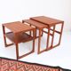 Nest tables in 1960s style, in gel-stained teak.