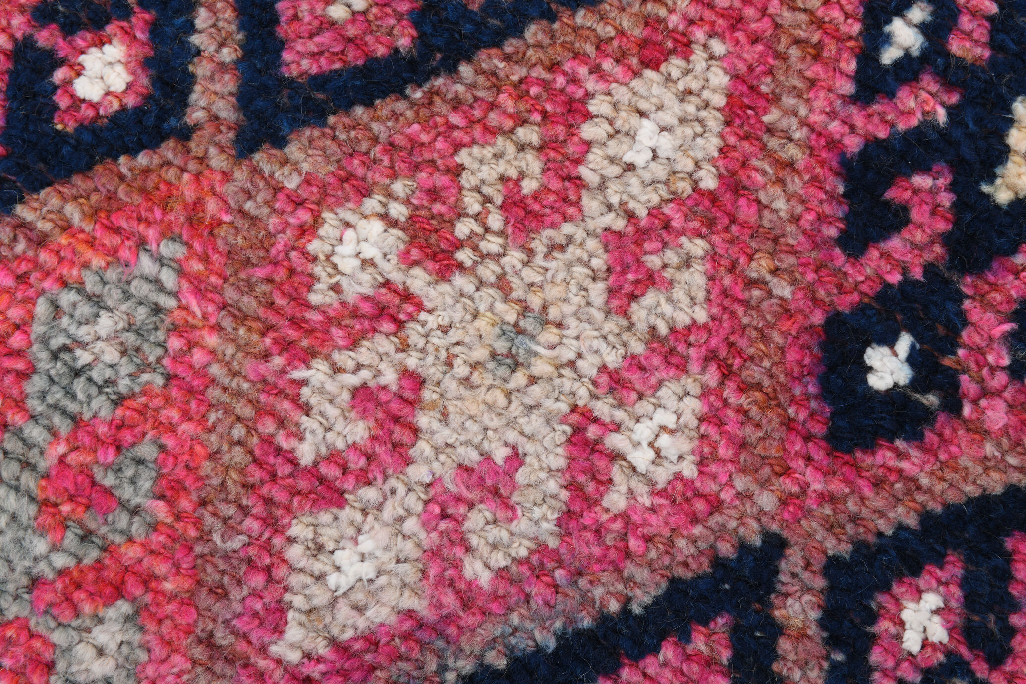 3x9 navy blue & pink turkish runner rug 79x272cm