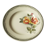 Round dish Digoin Sarreguemines Adèle pink green