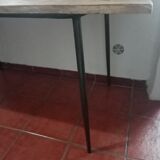 Table workshop footing vintage steel tray planks wood planks