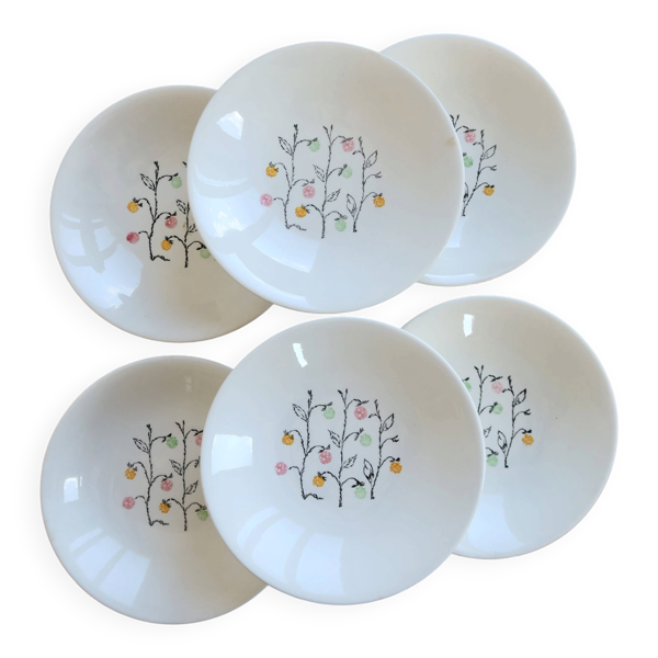 Assiettes creuses vintage faïence de Gien modèle Marie-Claire