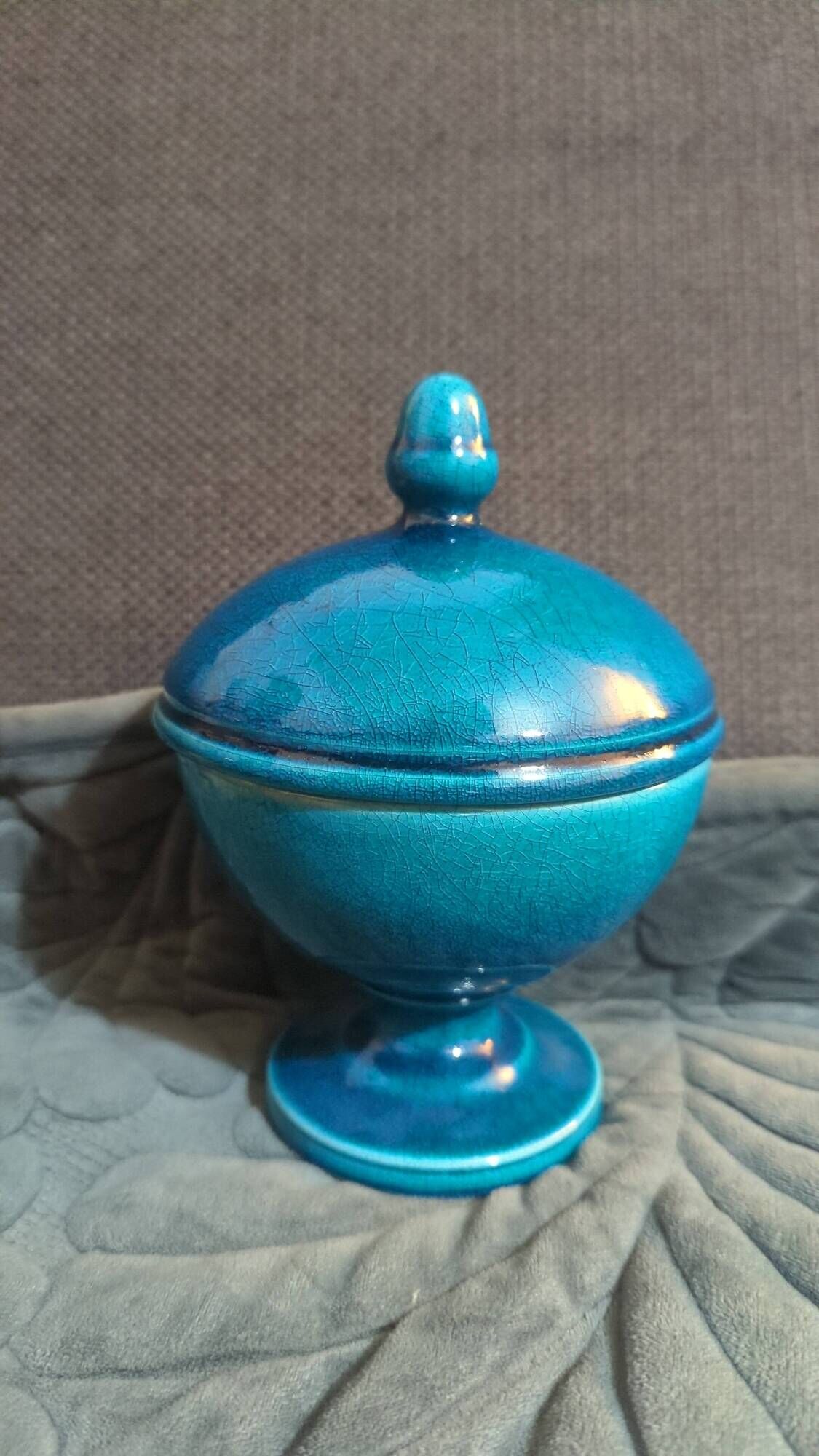 Ceramic bonbonnière signed Pol Chambost