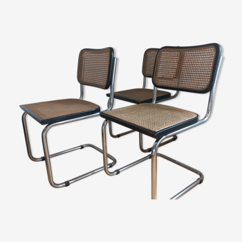 3 chaises Marcel Breuer B32 Cesca noires