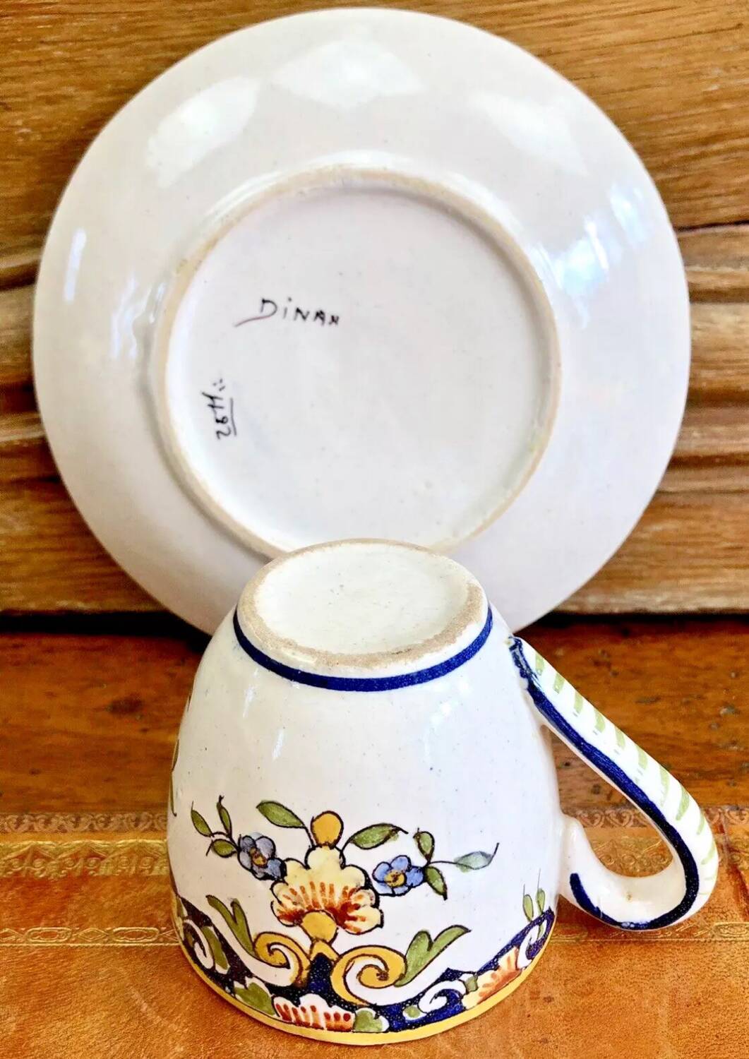 6 old Devres Fourmaintraux Rouen coffee cups Dinan model 19th century