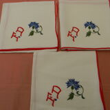 Set of 12 napkins flower décor.