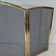 Three-Panel Neoclassical Fire Screen with Wire Mesh and Brass Frame
