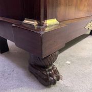 Rare Empire period mahogany secretary with four columns topped with bronze capitals.
