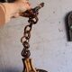 Lustre en rotin et cannage vintage