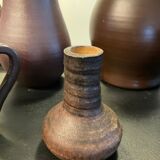 Series of 5 vintage brown ceramic vases