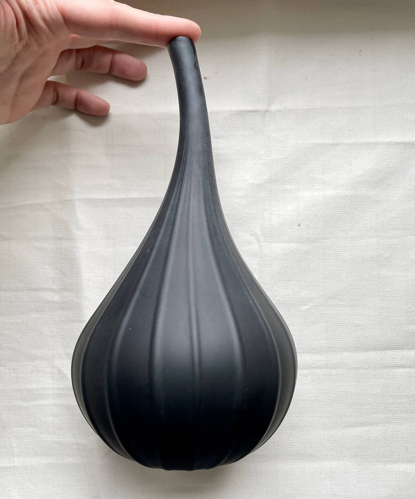 Vase Drops 23 cm Salviati 2007 Black Matte Signed