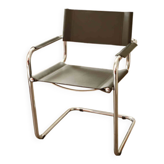 Mart Stam Style Cantilever Chairs – S34 Inspired, Chrome Frame, Leather Uph