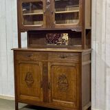 1930s Art Deco 2-part oak kitchen sideboard