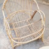Rattan armchairs and table