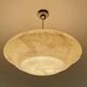 Art Deco Pendant Light, Marble Glass Amber Ivory, Alabaster Style, Vintage Chandelier