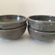 4 handmade ceramic bowls – Grey-blue glaze and mineral shades