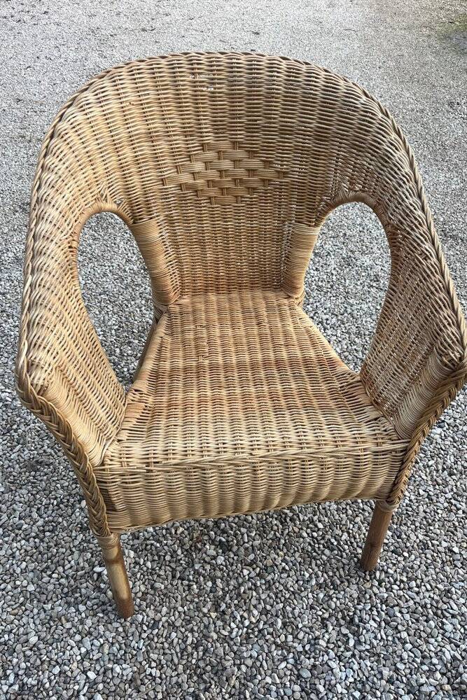 Fauteuil vintage en rotin