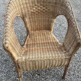Fauteuil vintage en rotin