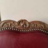 Regency 3-seater sofa in burgundy wood and leather