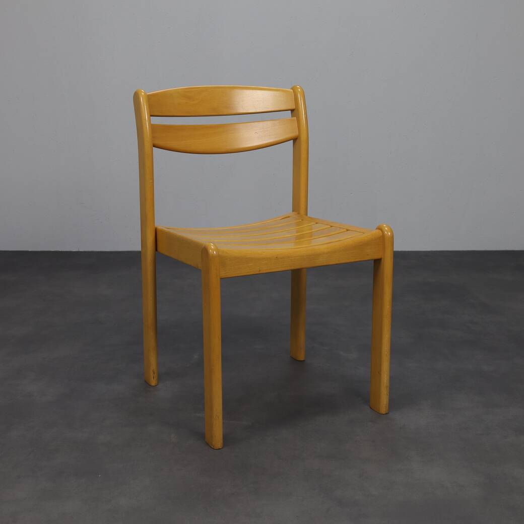 Set of 6 Solid Beech Dining Chairs by Casala, 1970s