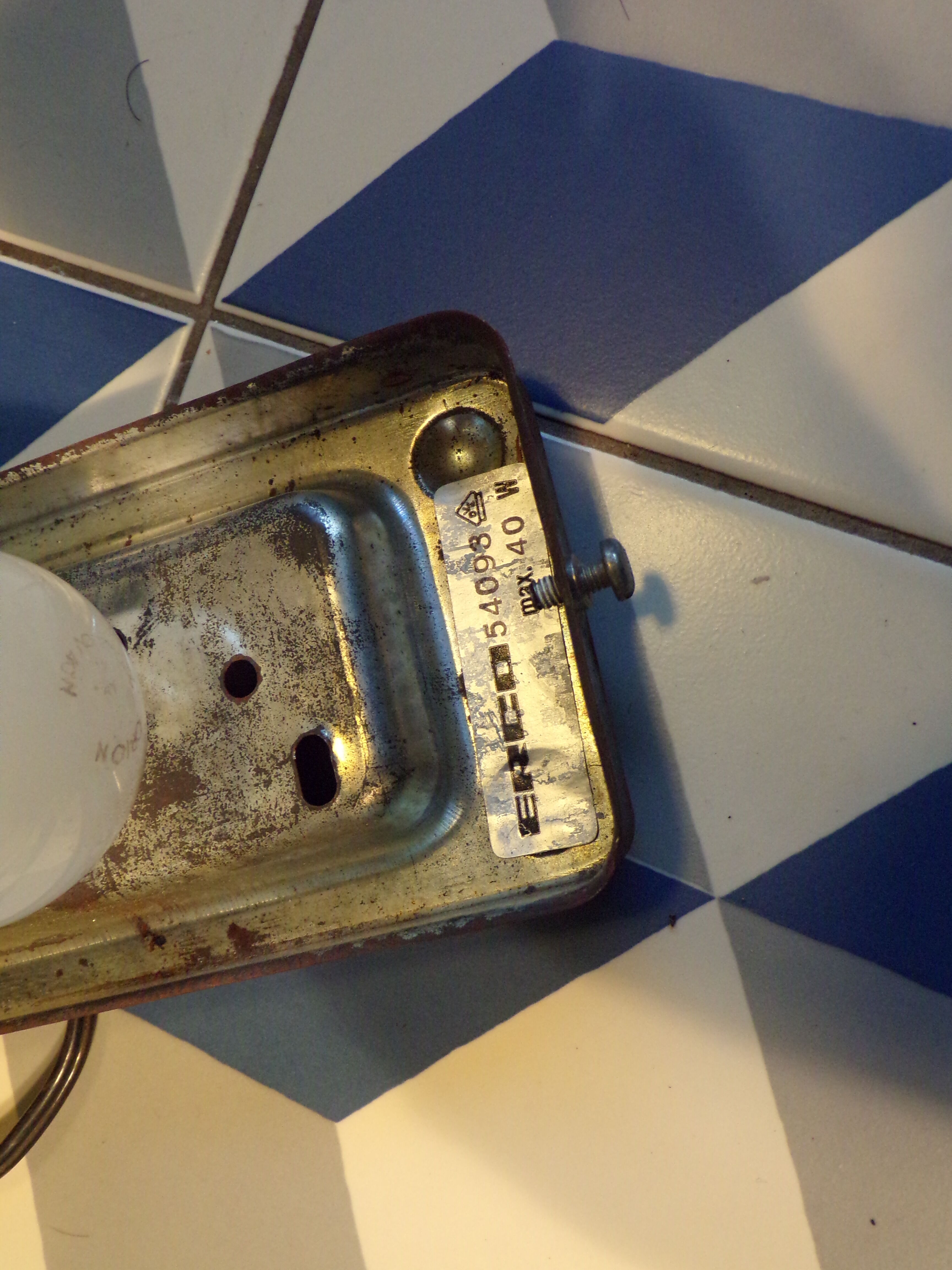 Wall lamp erco vintage blown glass