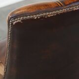 Fauteuil chesterfield en cuir de vache anglais