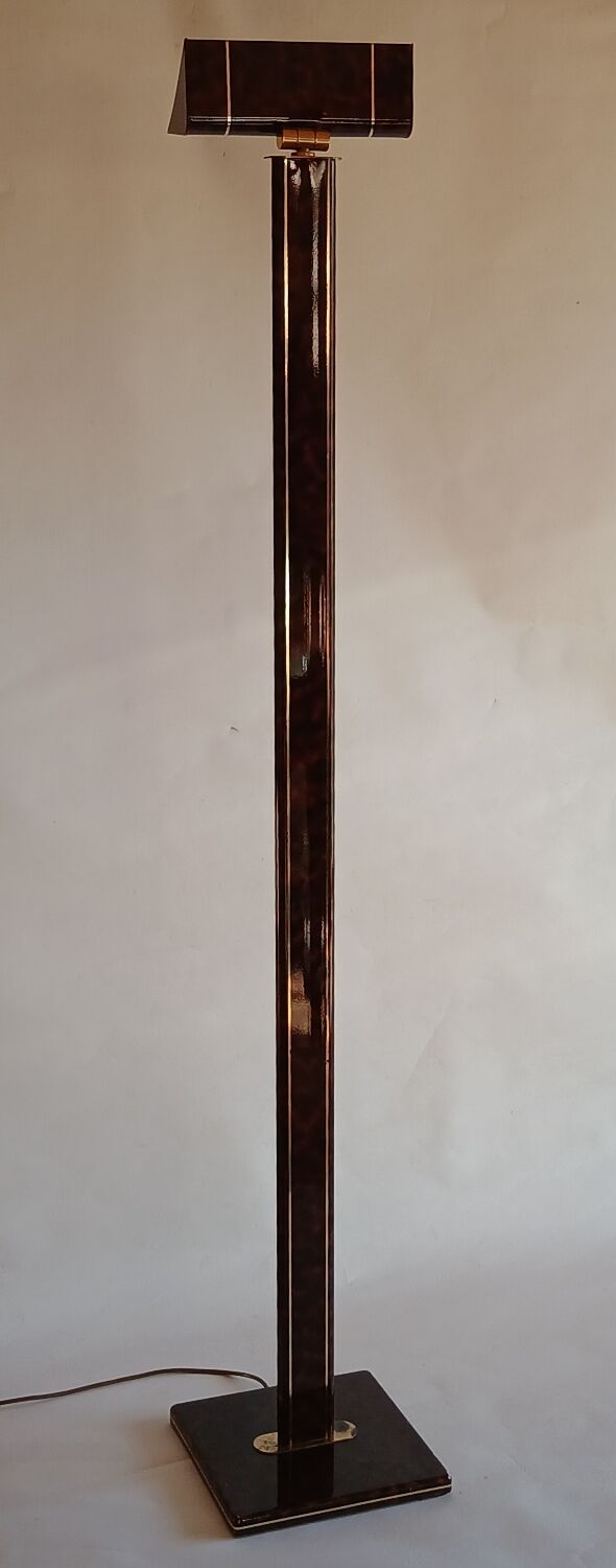 Metal and brass floor lamp, Relco Milano, 1970s.