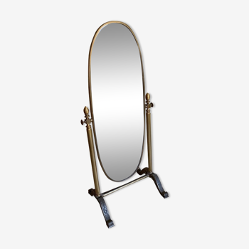 Golden brass psyche mirror