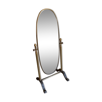 Golden brass psyche mirror