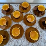8 vintage Sarreguemines coffee cups