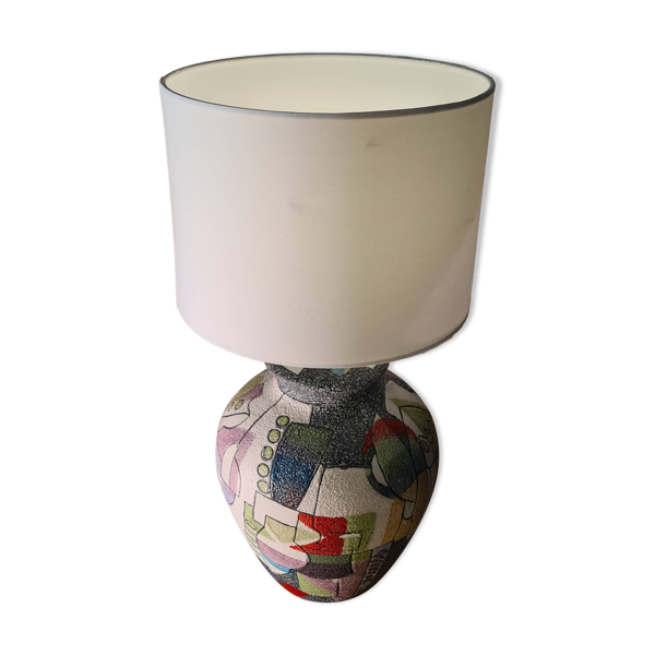 Lampe ceramique cubisme geometrique style pablo 45x22