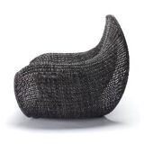 Fauteuil en rotin noir