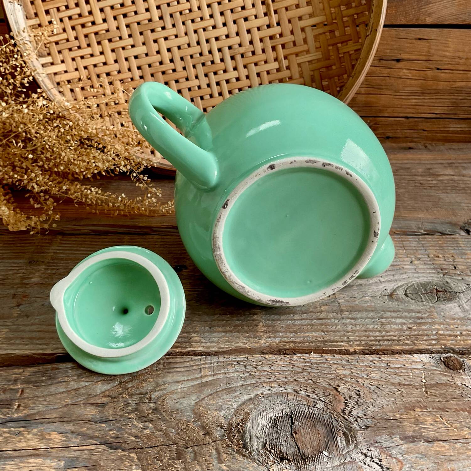 Vintage turquoise teapot